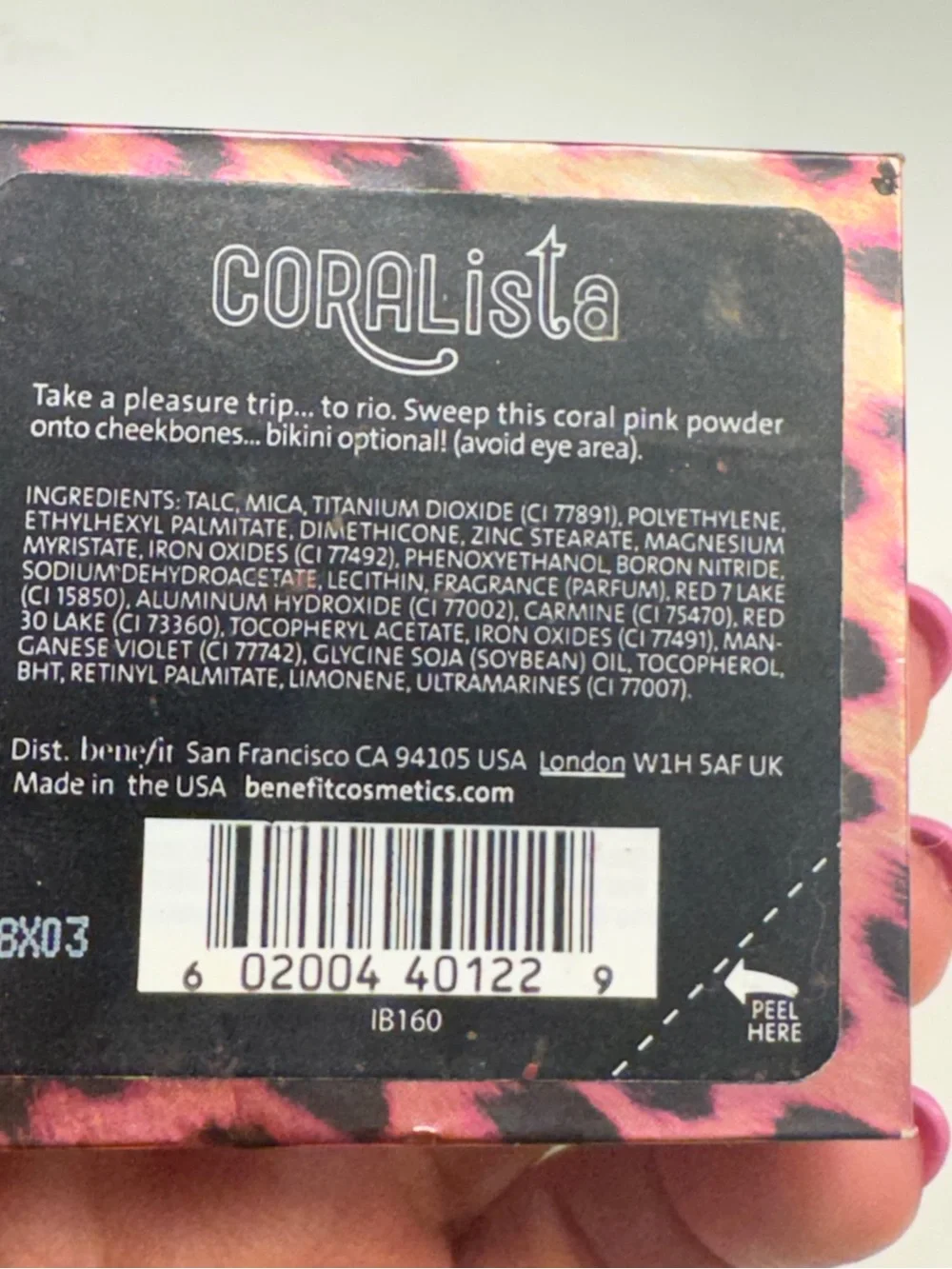 Benefit Coralista Box o’ Powder Blush Full Size 12g Discontinued RARE New in Box